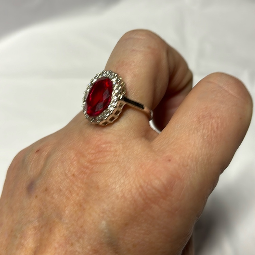 Ruby Cocktail Ring Ruby Cluster Ring 5 Ct Ruby Si… - image 7
